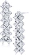 CZ by Kenneth Jay Lane Cubic Zirconia Chevron Linear Drop Earrings