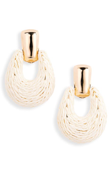 Raffia Doorknocker Earrings