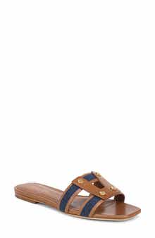 Via Mixed Media Slide Sandal