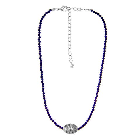 Colored Glass Bead Pave Roller Charm Choker