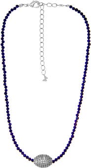 BY ADINA EDEN Colored Glass Bead Pave Roller Charm Choker