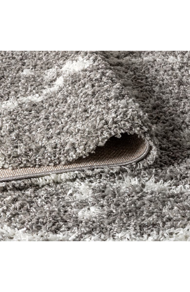 JONATHAN Y Mercer Shag Plush Tassel Moroccan  Geometric Trellis Area Rug, Alternate, color, Gray/Ivory
