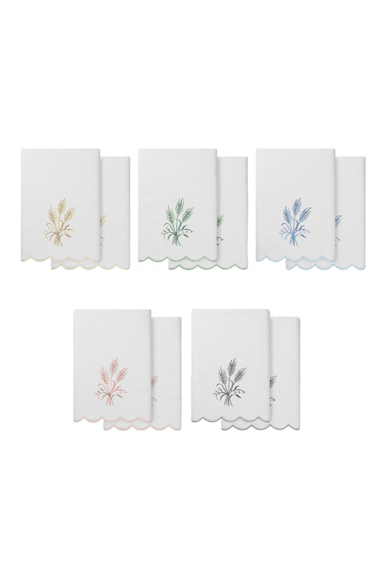 2-Piece Witney Embroidered Turkish Cotton Bath Towel Set, Alternate, color, WHITE/ GRAY