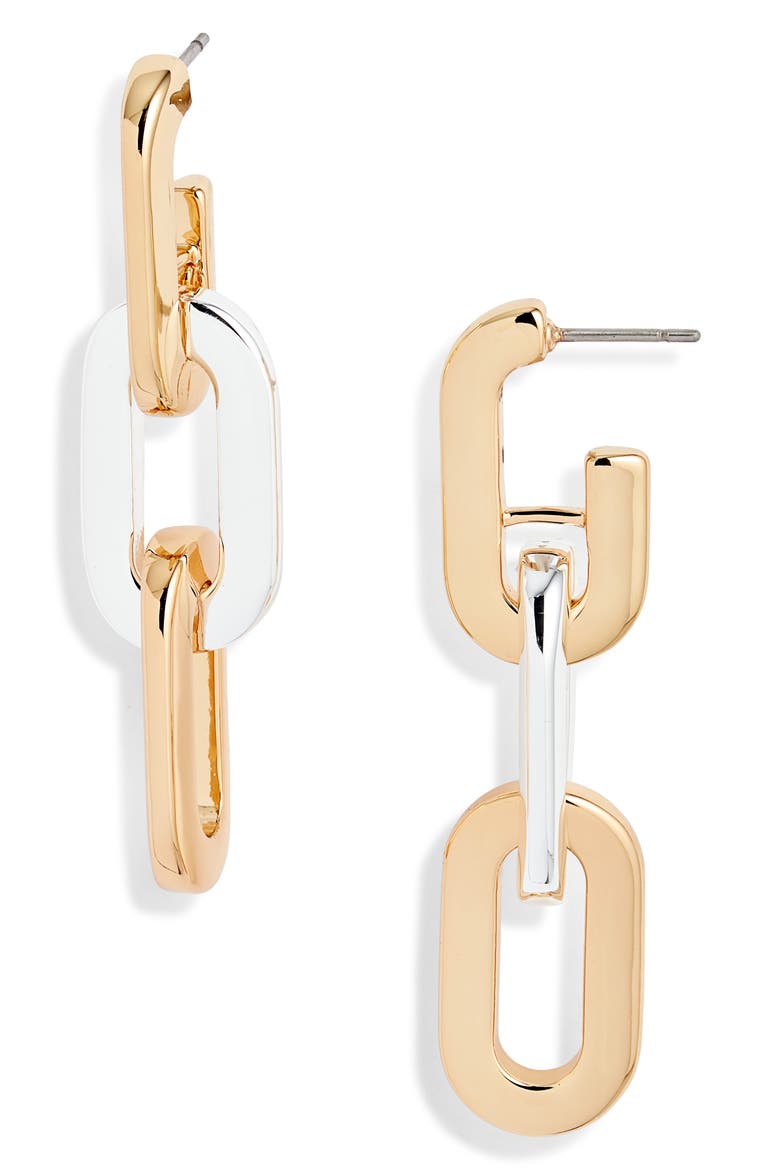Toni Drop Earrings, Main, color, TWO-TONE