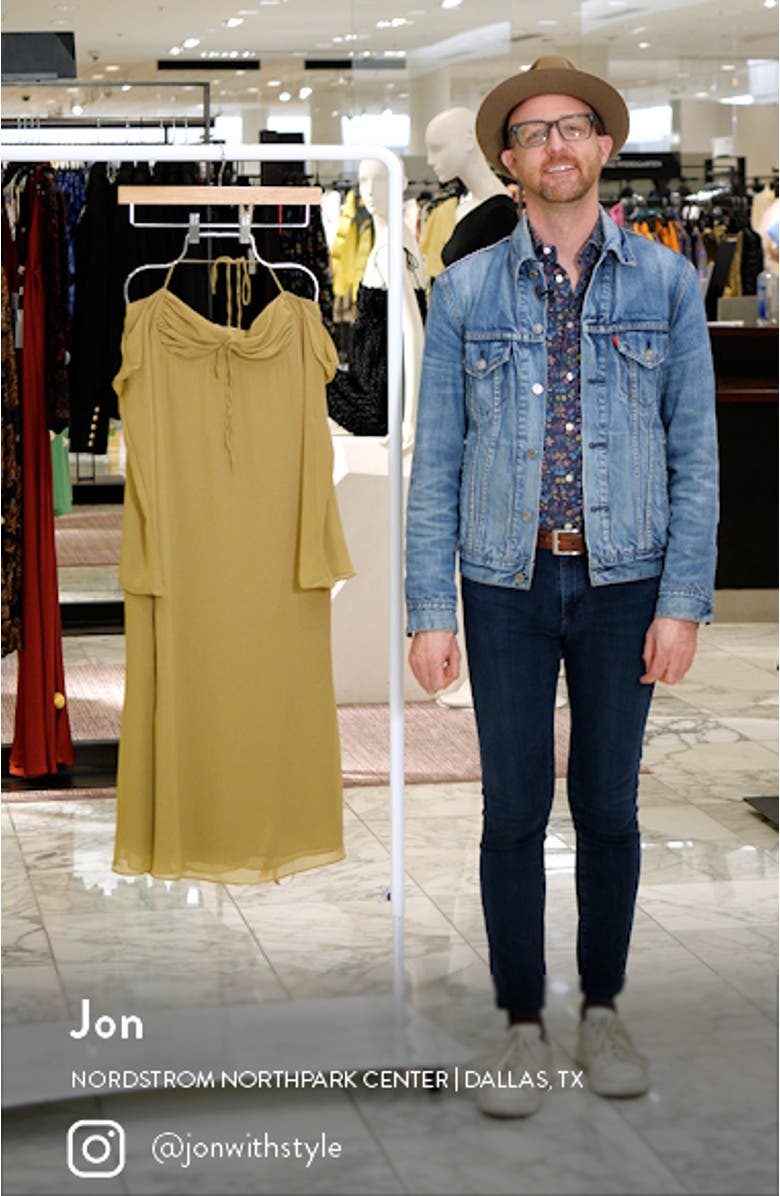 Naomi Cold Shoulder Long Sleeve Halter Midi Dress, sales video thumbnail