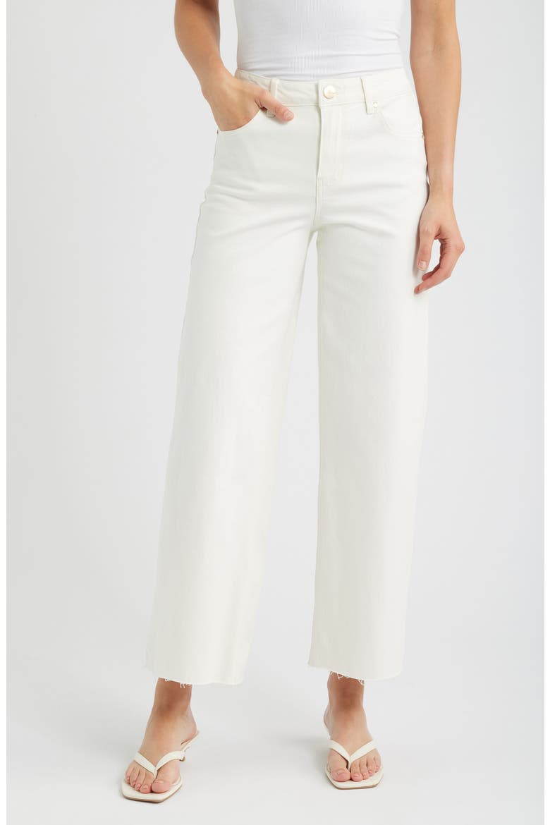 Raw Hem Wide Leg Jeans, Main, color, EGGSHELL