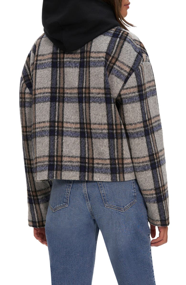 Noize Plaid Crop Shacket, Alternate, color, Italian Clay