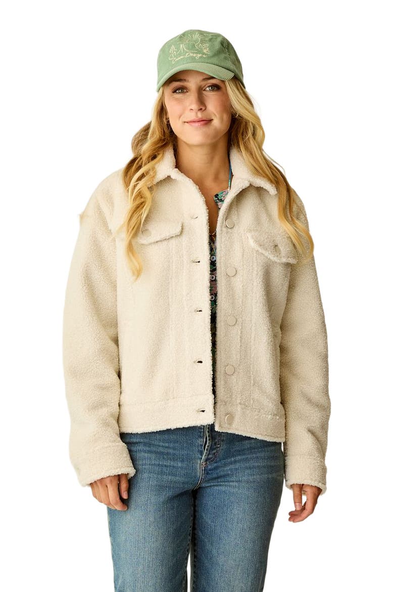 Rhea Boucle Trucker, Alternate, color, Birch