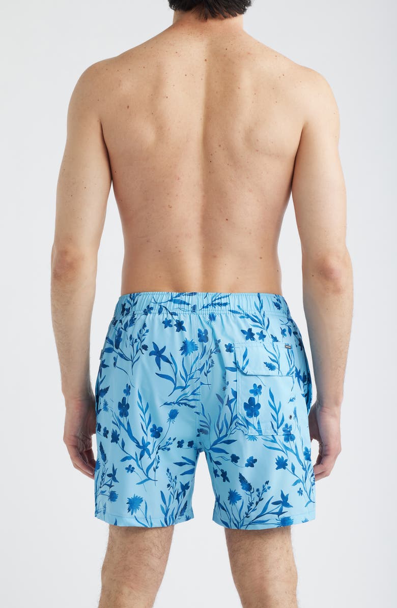 Vintage Summer Stretch Volley Swim Trunks, Alternate, color, Blue