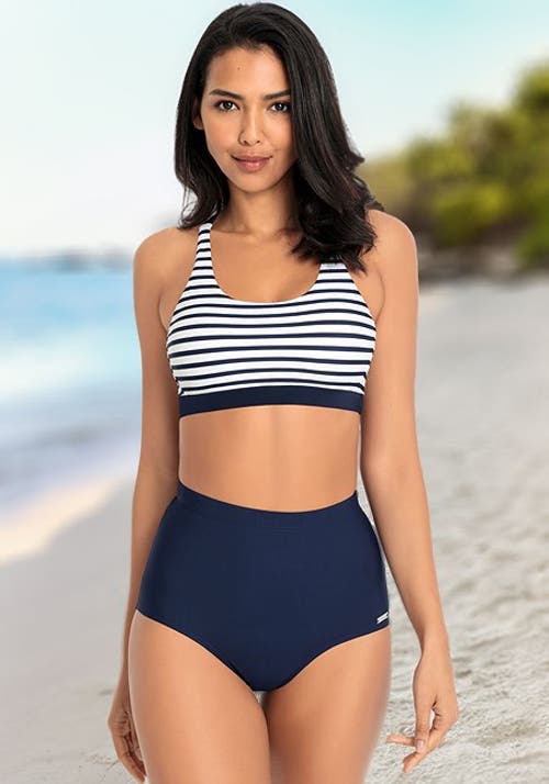 Lascana Shaping High Waisted Bikini Bottom In Blue