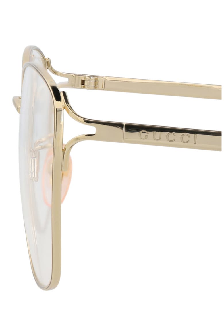 56mm Square Optical Glasses, Alternate, color, GOLD GOLD TRANSPARENT