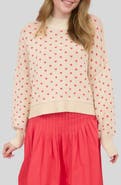 Blu Pepper Mock Neck Heart Knit Sweater