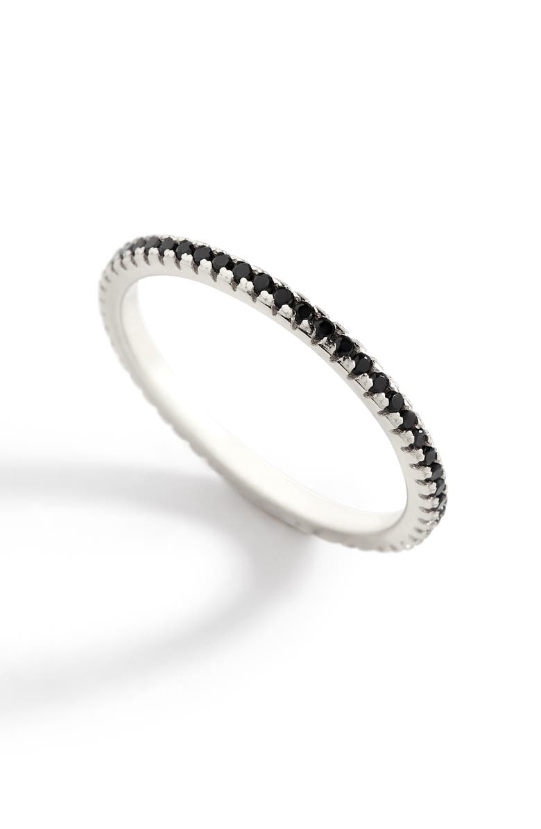 Mint & Lily Black Diamond Eternity Stacking Ring, Main, color, 925 Sterling Silver