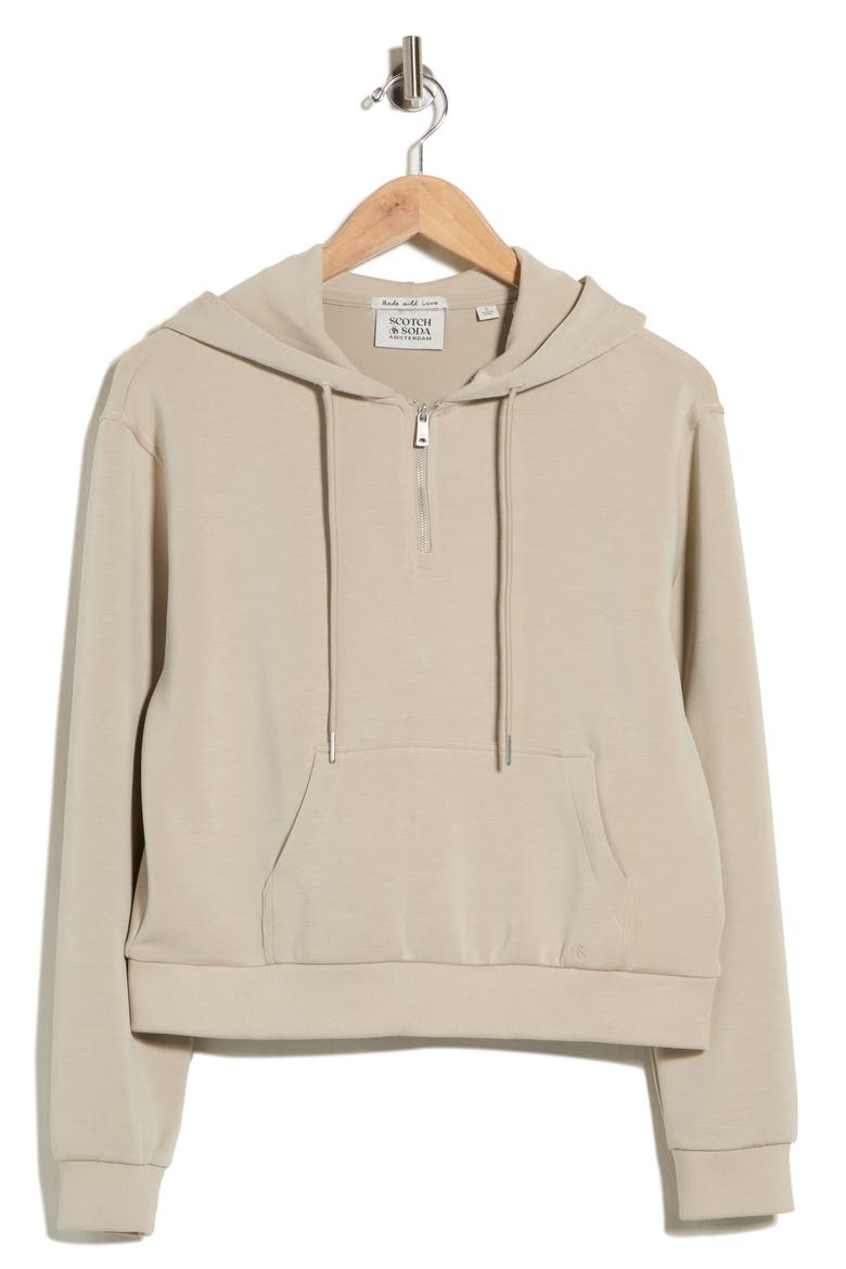 Quarter-Zip Hoodie, Alternate, color, FEATHER GRAY