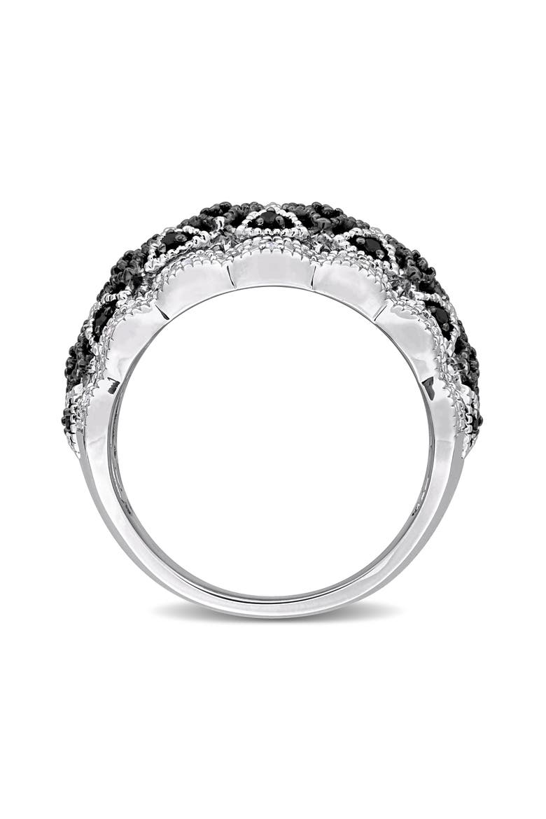 Black & White Diamond Band Ring, Alternate, color, BLACK