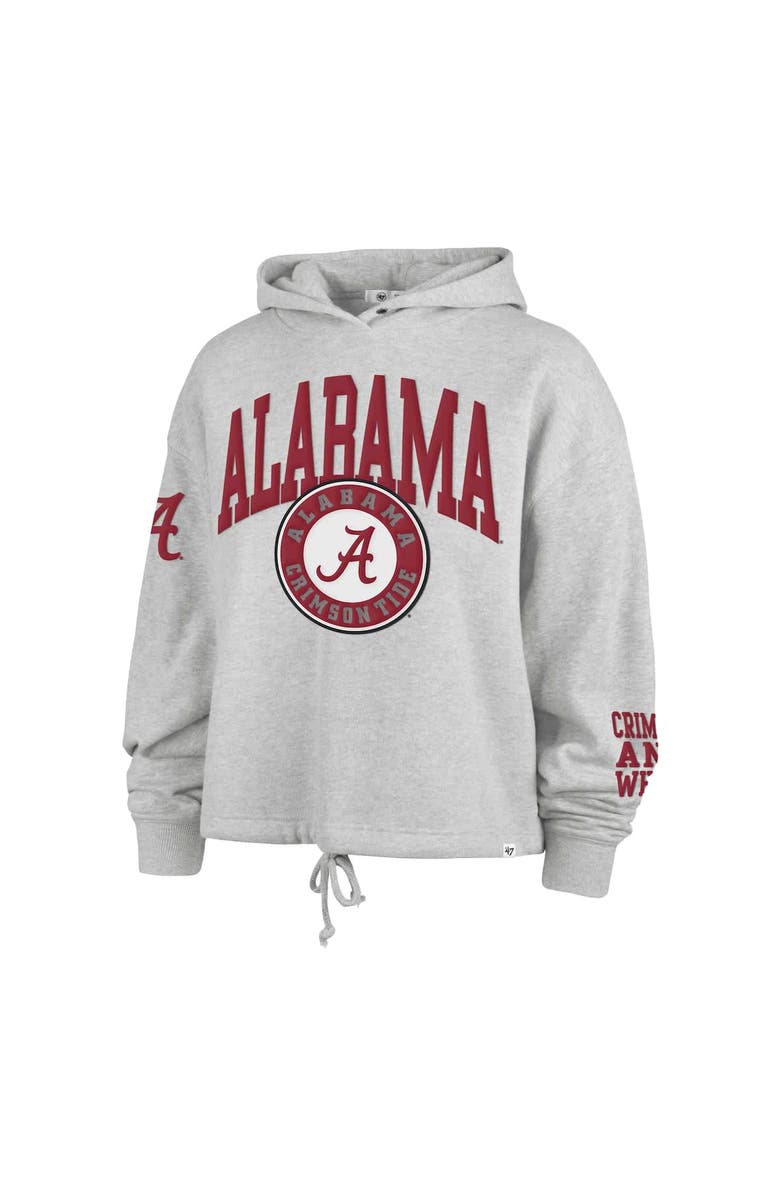'47 Women's '47 Heather Gray Alabama Crimson Tide High Hopes Long Sleeve Cropped Hoodie, Alternate, color, Heather Gray