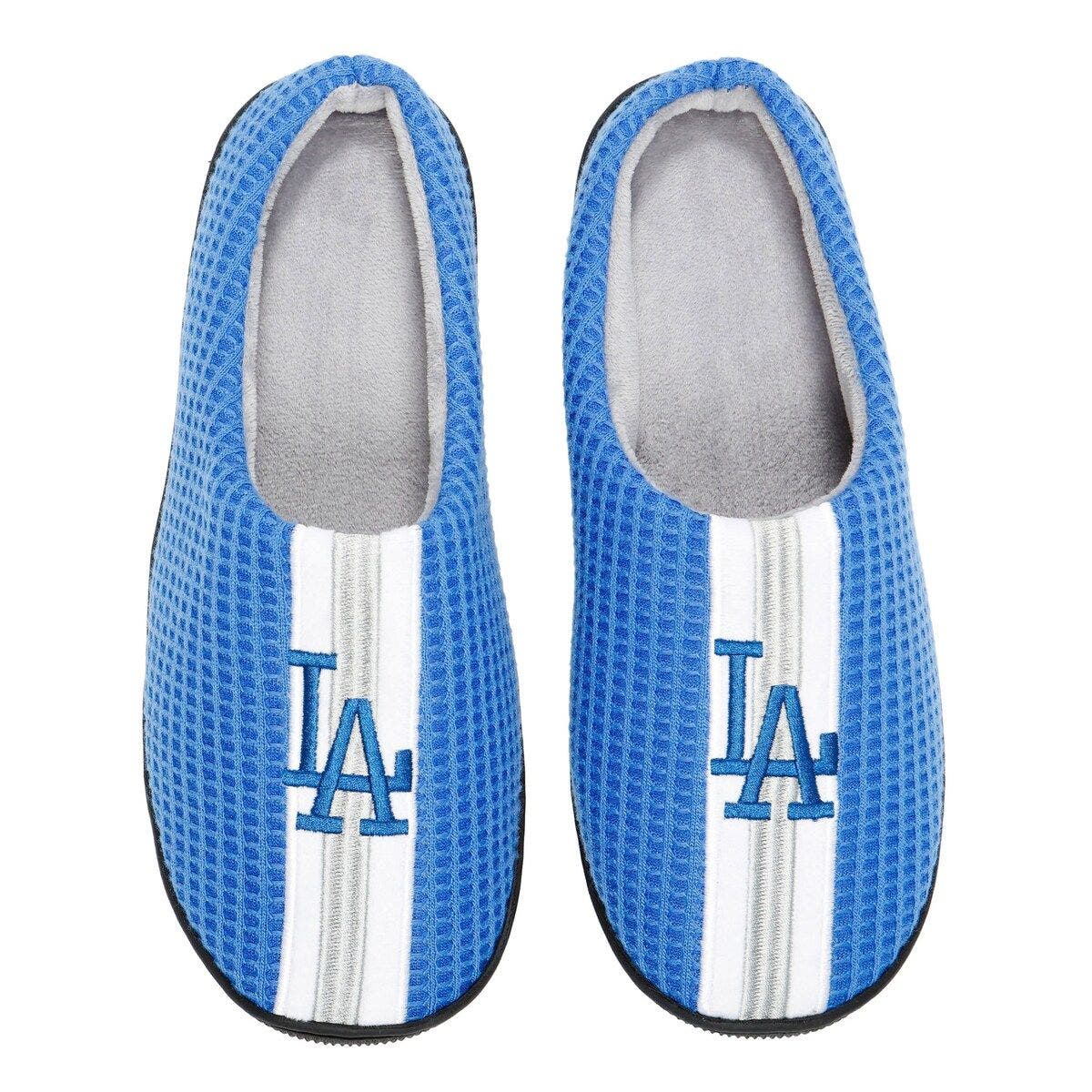 FOCO Men's FOCO Royal Los Angeles Dodgers Team Stripe Memory Foam Slide Slippers, Main, color, 