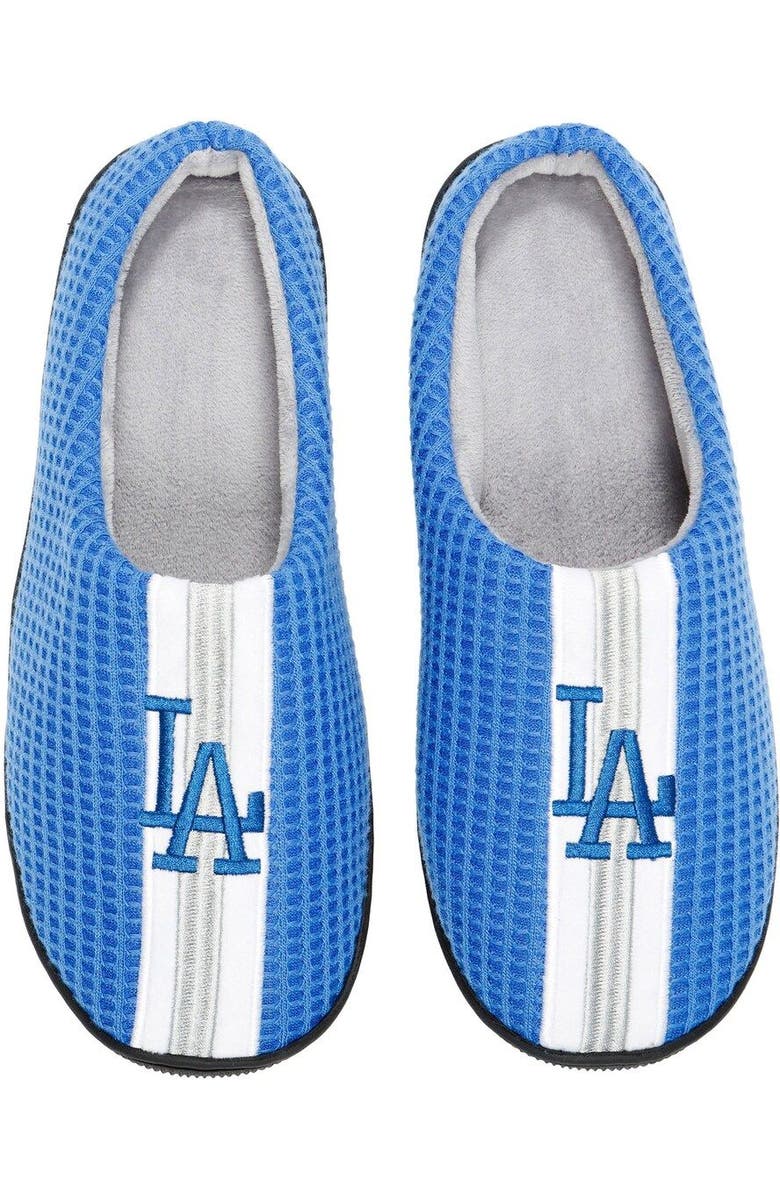 FOCO Men's FOCO Royal Los Angeles Dodgers Team Stripe Memory Foam Slide Slippers, Main, color,