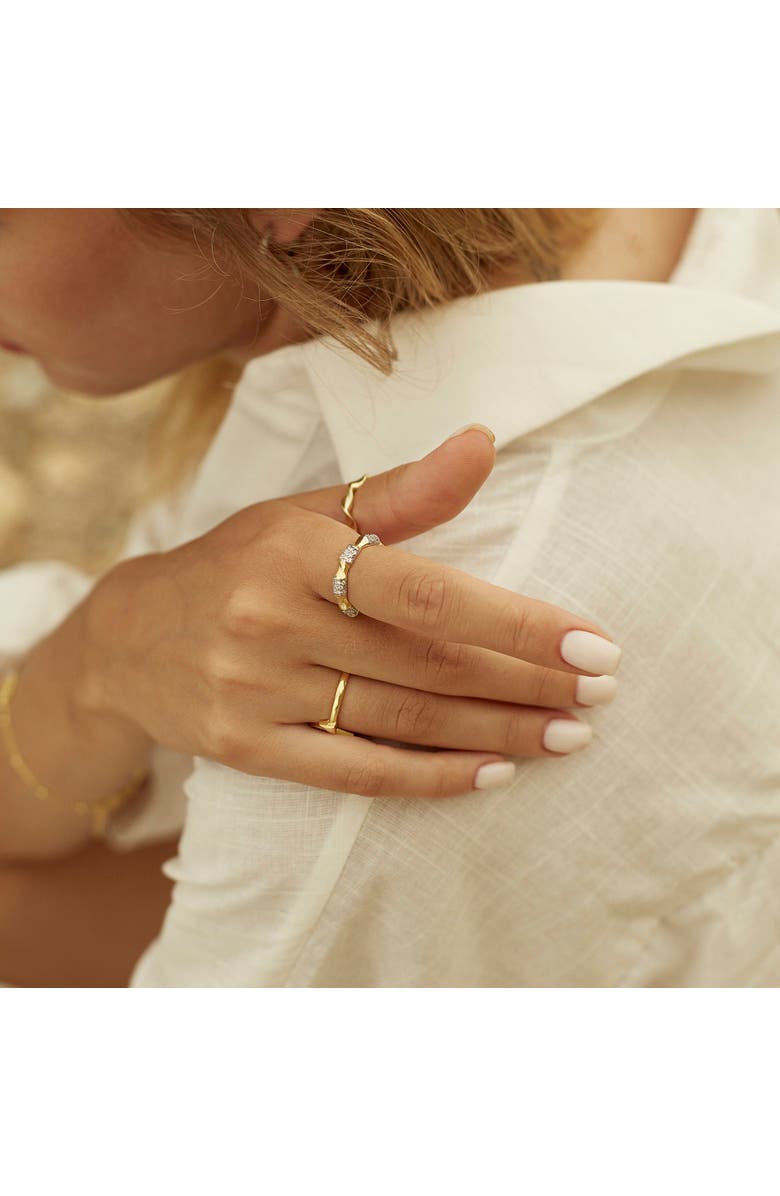 Spero London Bone Sterling Silver Adjustable Ring, Alternate, color, Gold