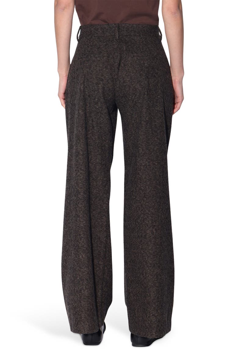 Samson Pleated Mid Rise Wide Leg Pants, Alternate, color, BROWN MULTI