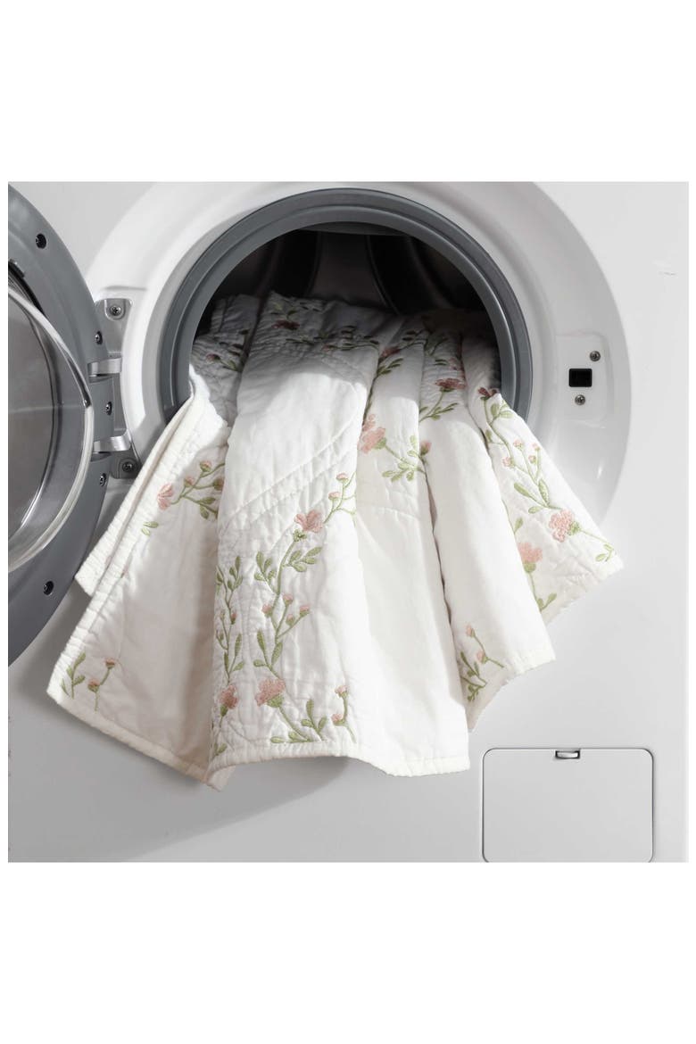 Floral Embroidered Cotton Quilt Set, Alternate, color, LT-PASTEL PINK