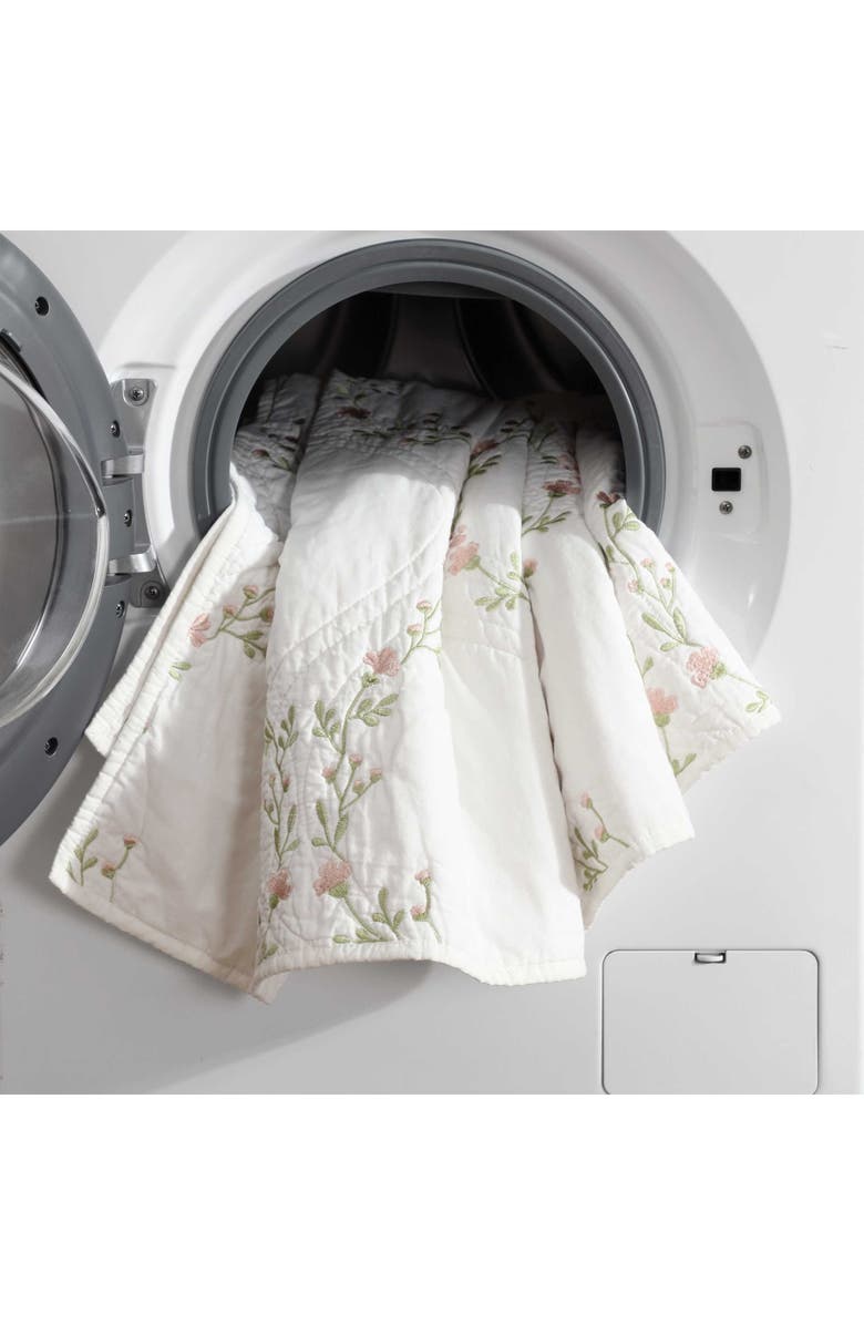 Laura Ashley Floral Embroidered Cotton Quilt Set, Alternate, color, Lt-Pastel Pink