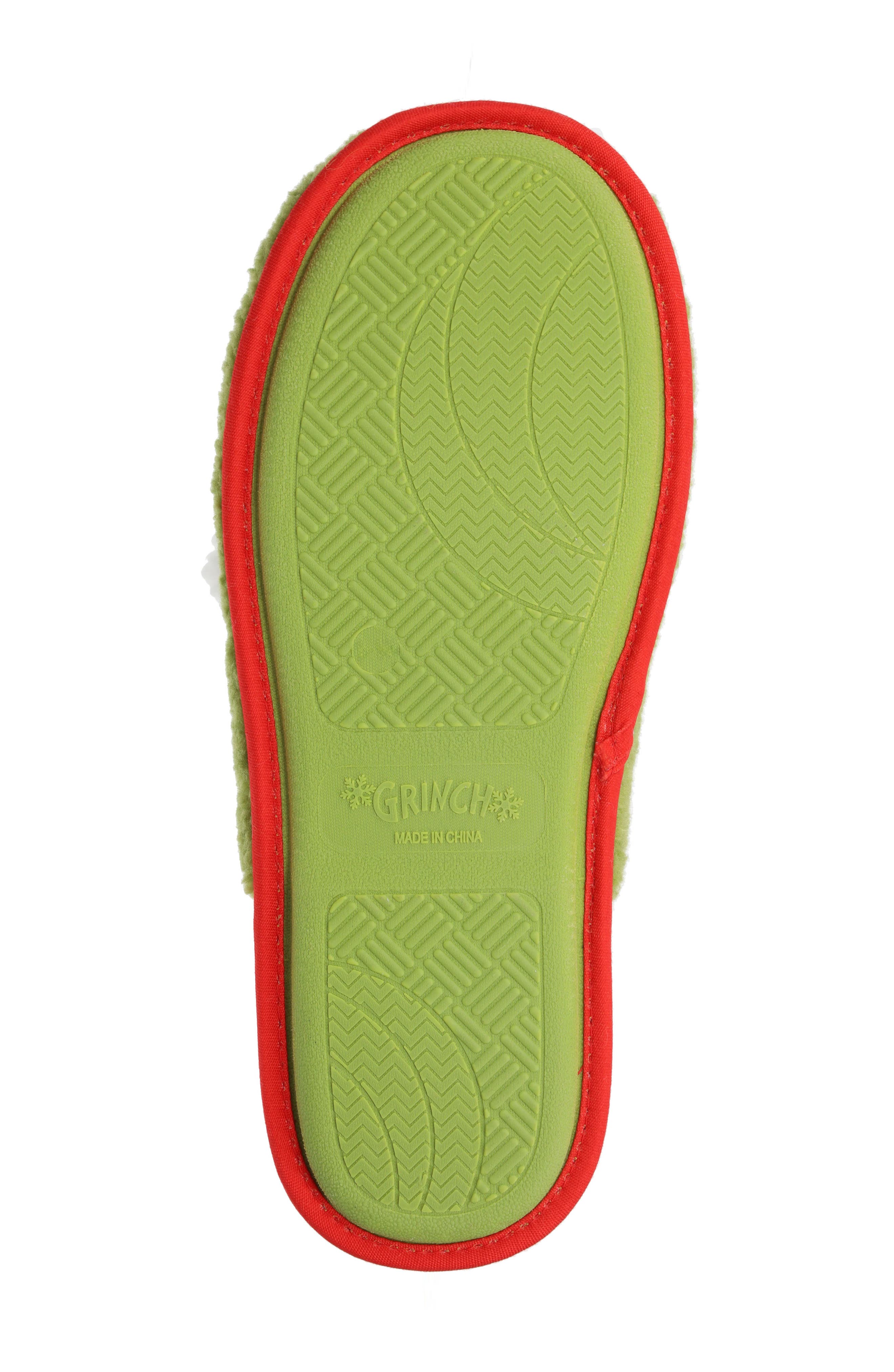 SG Footwear The Grinch Faux Shearling & Faux Fur Scuff Slipper, Alternate, color, 