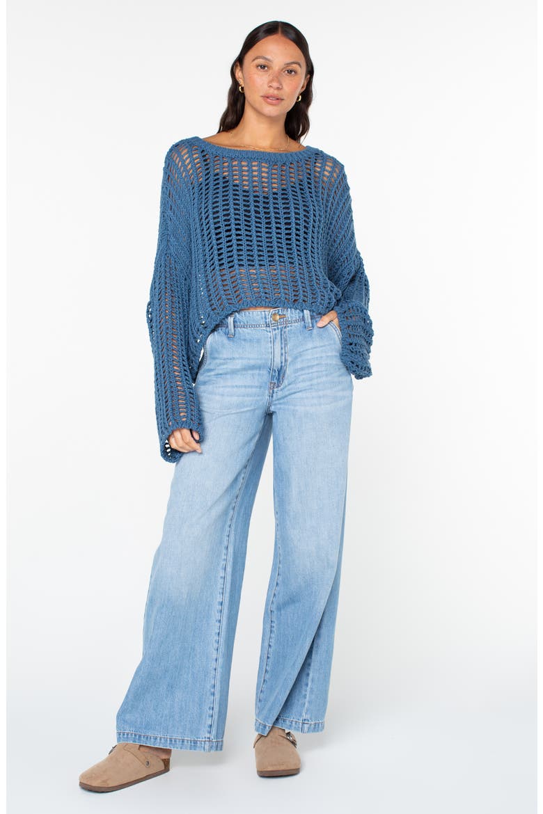 Lost At Sea Open Stitch Crop Sweater, Alternate, color, CAPTAIN BLUE