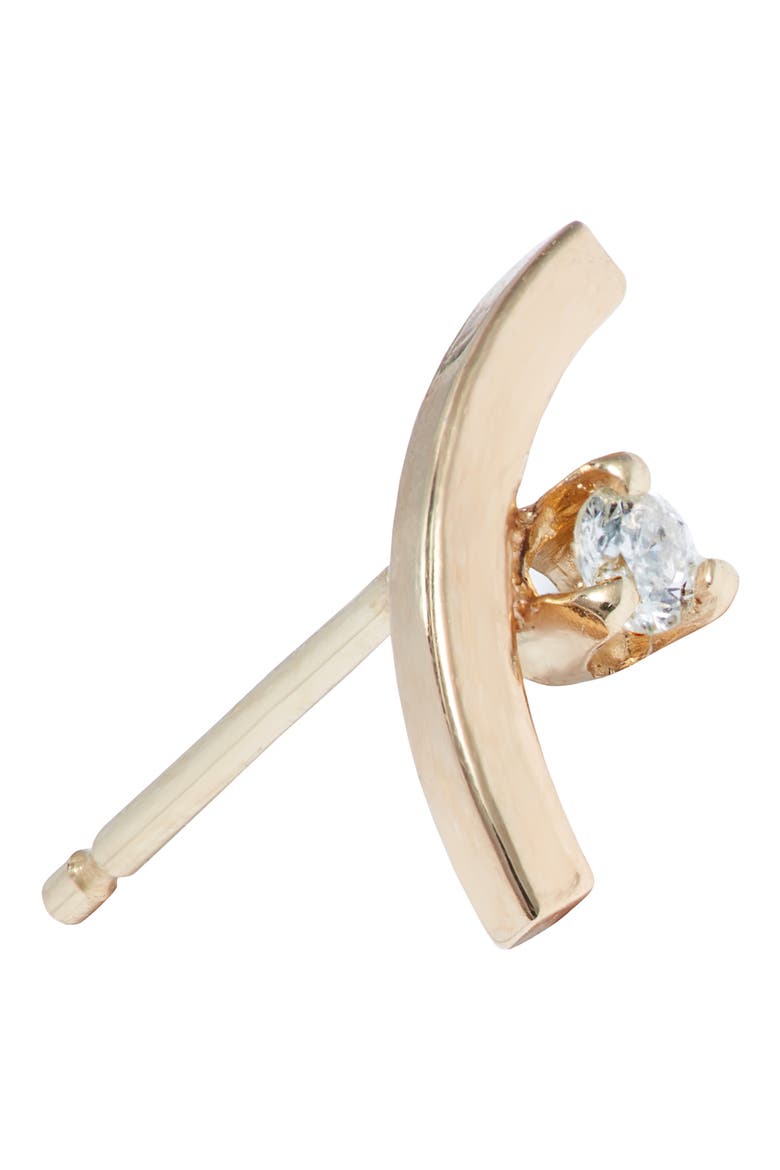 Diamond Curved Bar Stud Earrings, Alternate, color, YELLOW GOLD