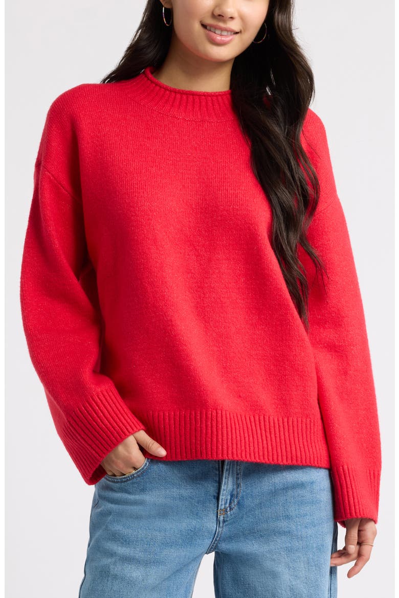 Everyday Easy Cotton Blend Sweater, Main, color, RED PEPPER