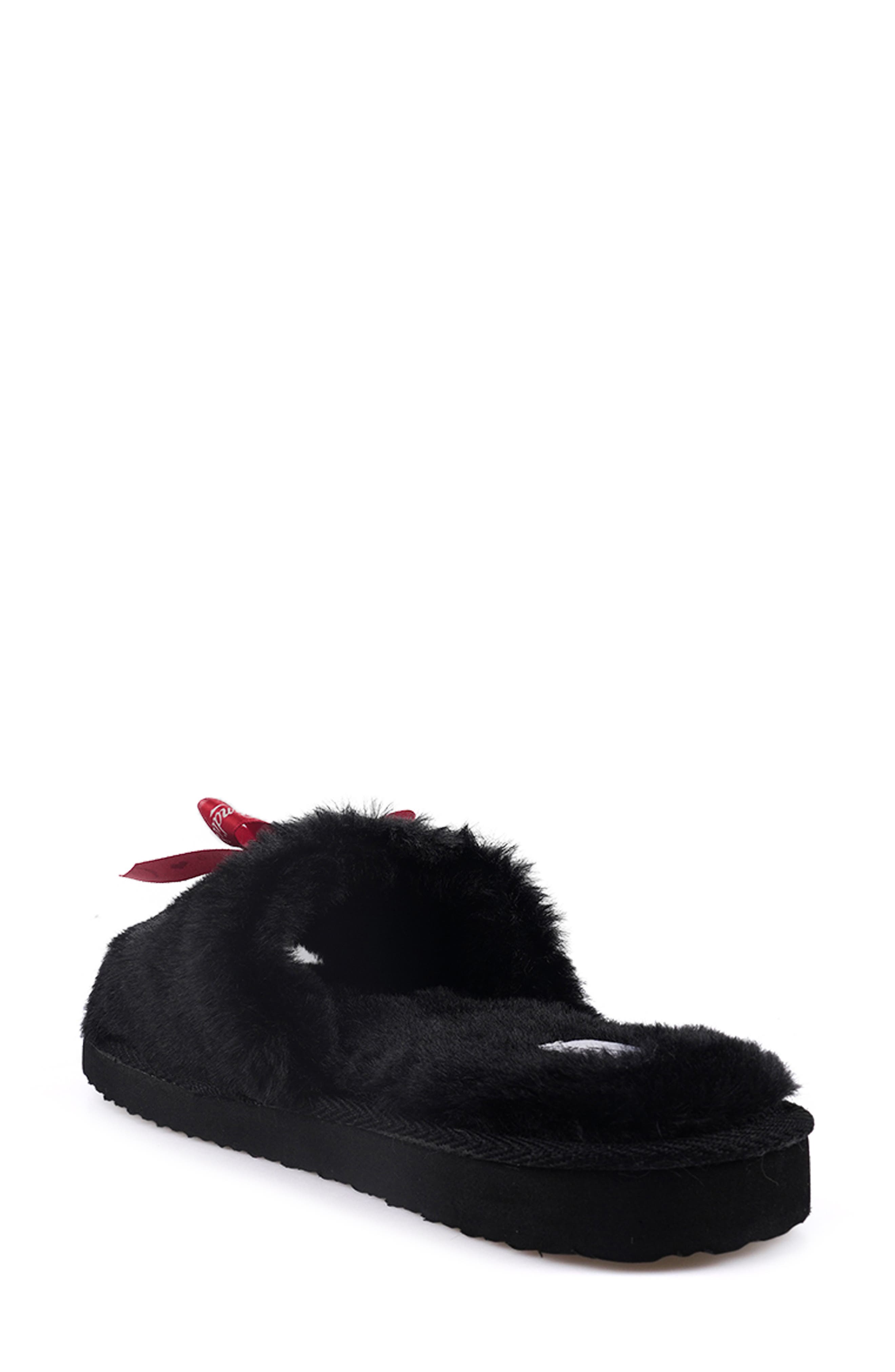 Candie's Zazas Faux Fur Slide Sandal, Alternate, color, 