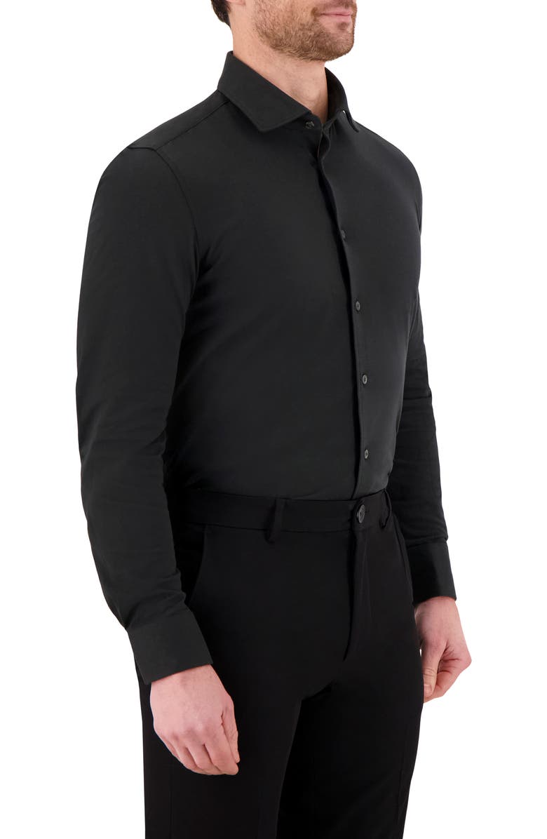 Victor Emmanuel Modern Fit Solid Comfort Stretch Knit Dress Shirt, Alternate, color, 