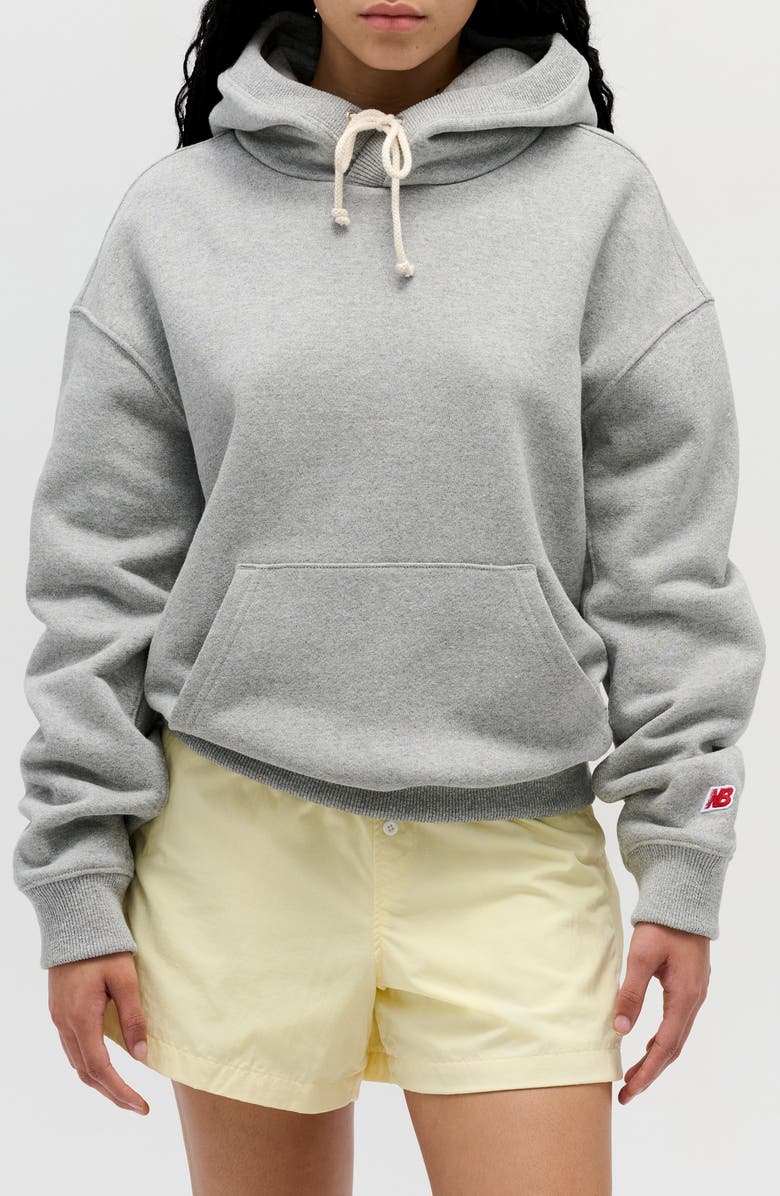 New Balance Made in USA Cotton French Terry Pullover Hoodie, Main, color, Athletic Grey