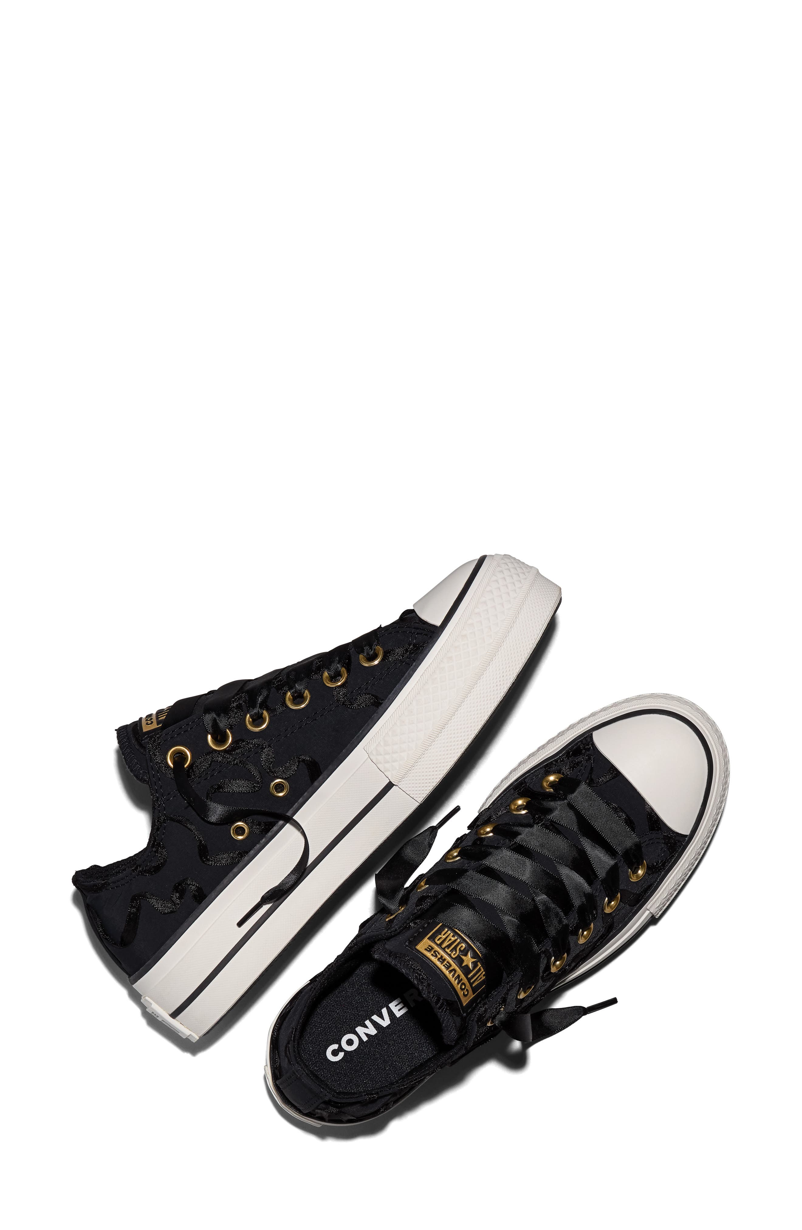 Chuck Taylor All Star Lift Platform Sneaker, Alternate, color, BLACK/ METALLIC LIGHT GOLD