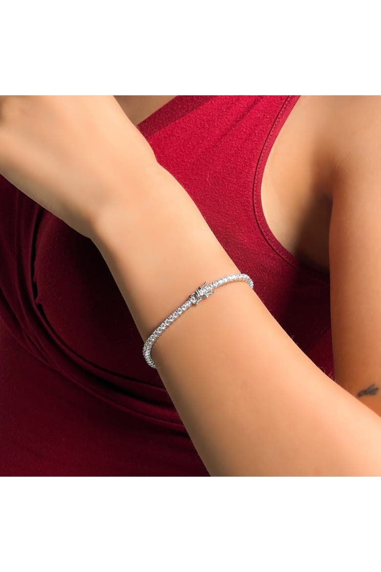 Sterling Silver Tennis Bracelet - 3mm, Alternate, color, Silver