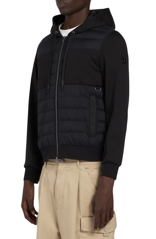 Moose Knuckles Garnier Air Down Hybrid Hooded Jacket In Black/black