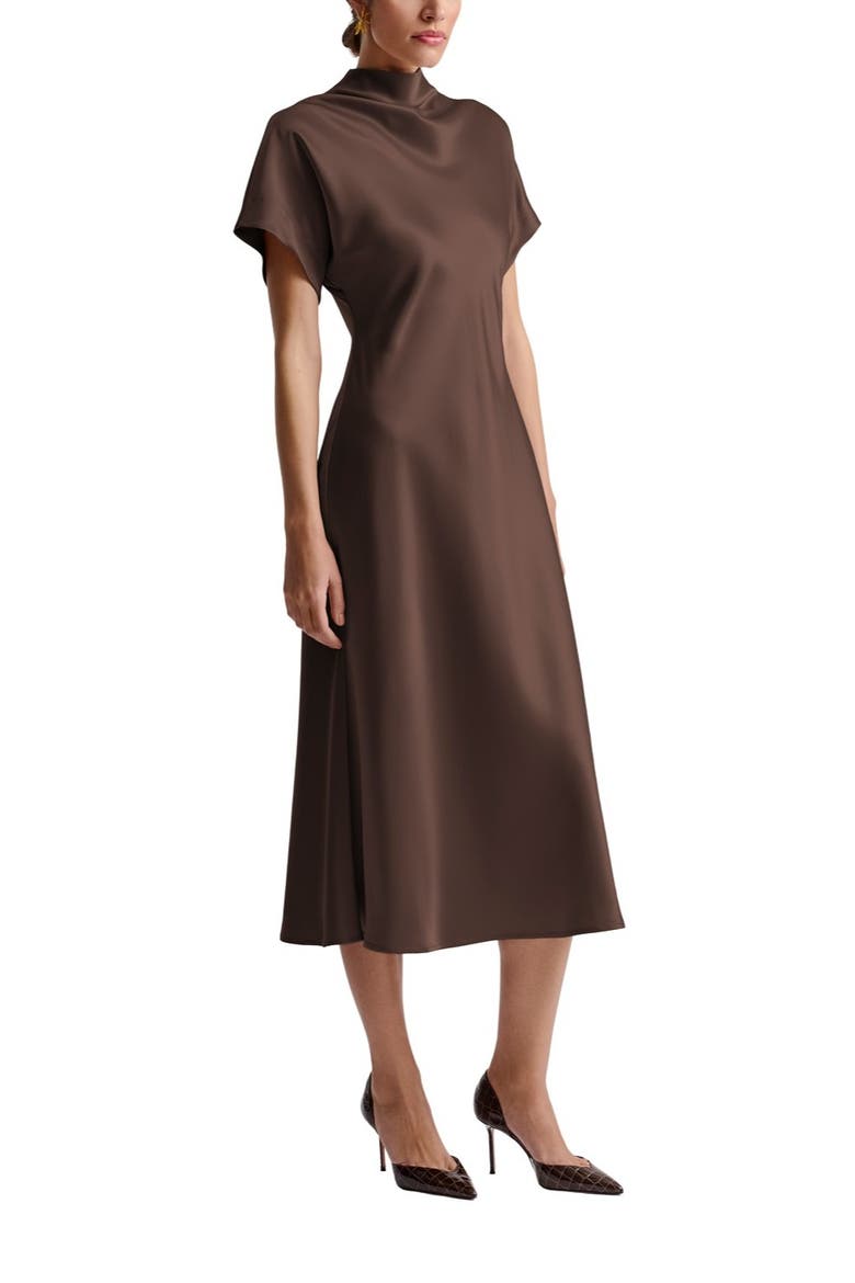 Alivia Fowler Midi Dress, Alternate, color, Chocolate