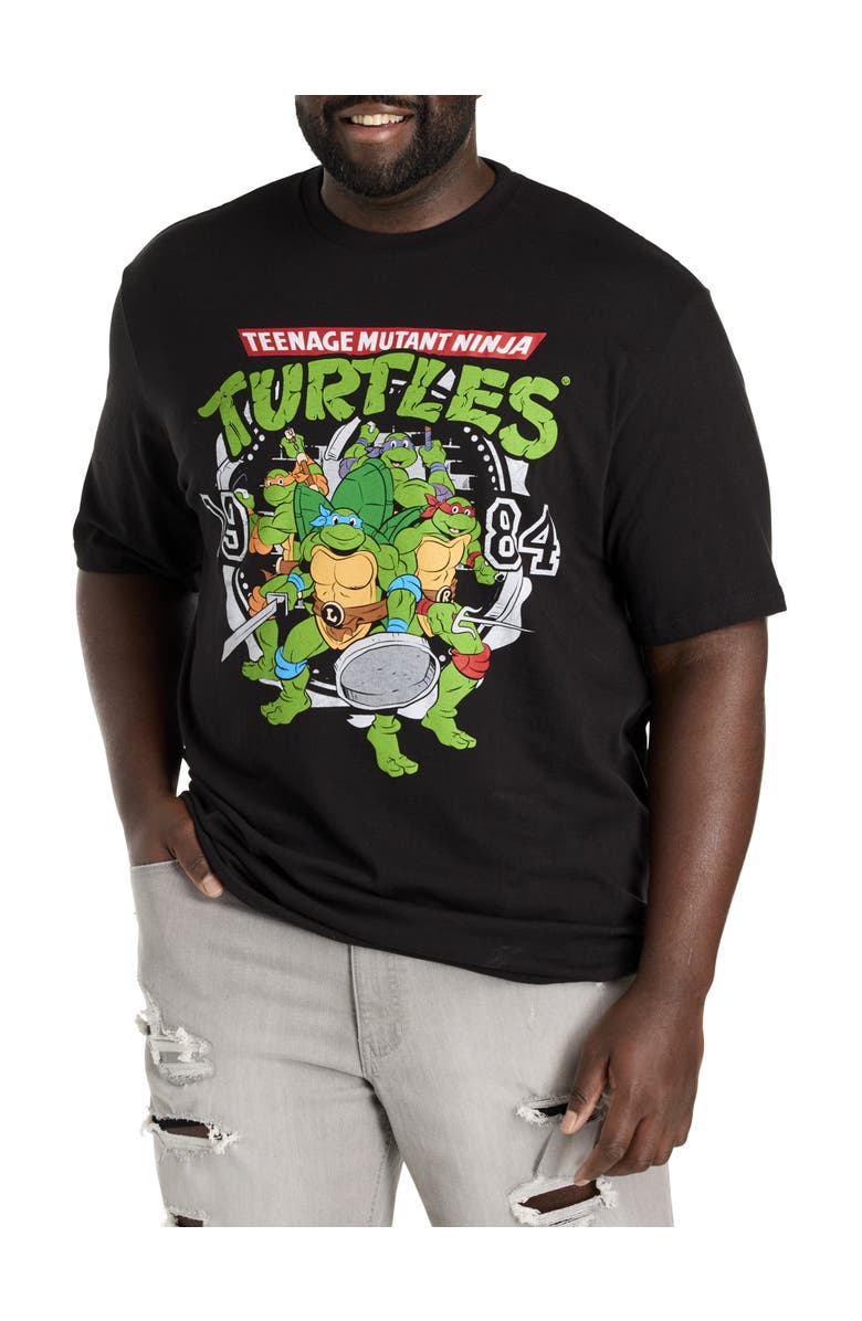 True Nation by DXL Big & Tall Teenage Mutant Ninja Turtles Graphic Tee, Main, color, Black