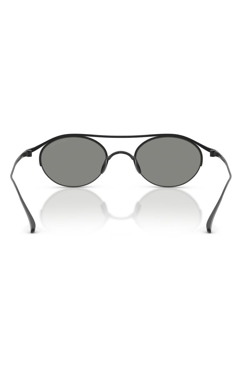 ARMANI 49mm Oval Sunglasses, Alternate, color, Matte Black / Grey