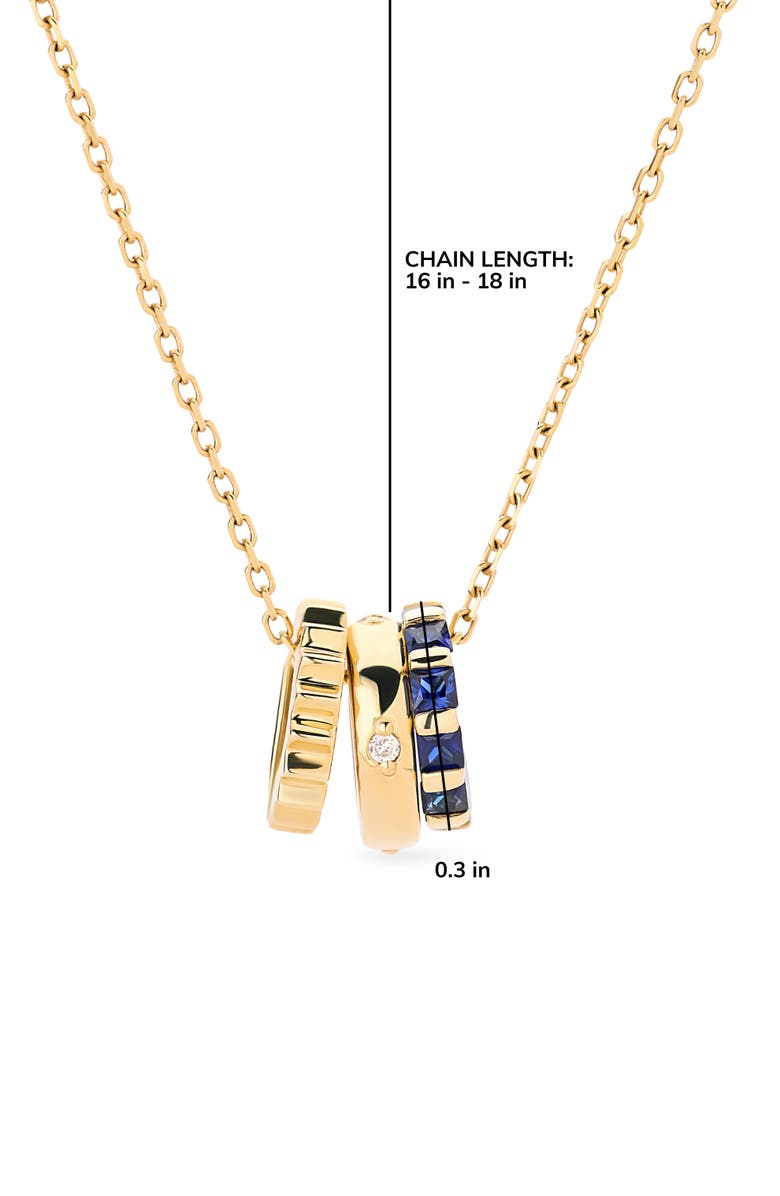 Ana Luisa Solid Yellow Gold - Blue Sapphire Zeno Charm Necklace, Alternate, color, 
