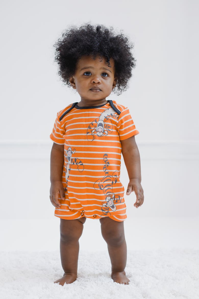 Winnie the Pooh 2-Pack One Piece Rompers, Alternate, color, Pooh Yellow Orange