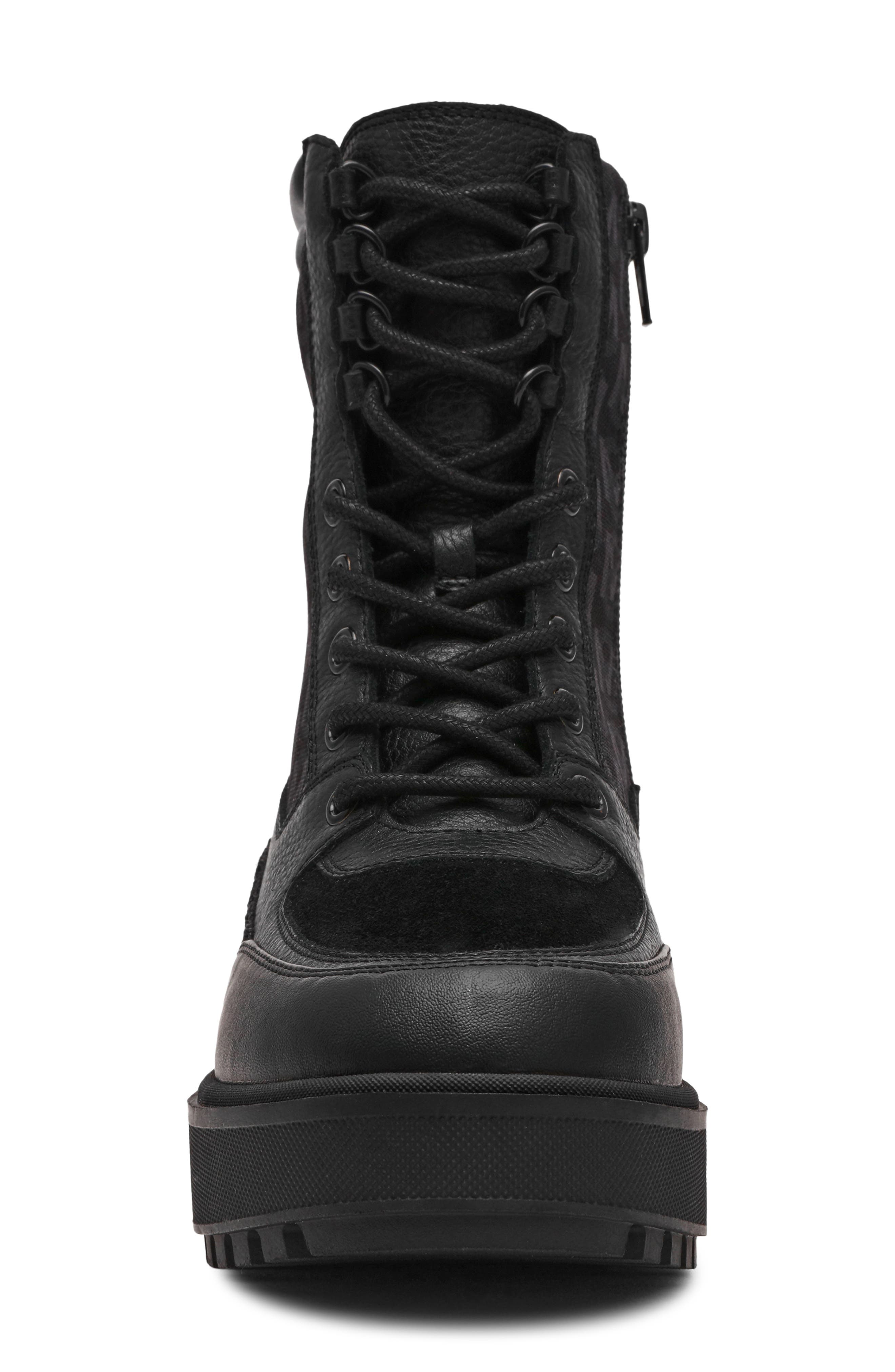 Steve Madden Lug Sole Hiking Boot, Alternate, color, Black Multi