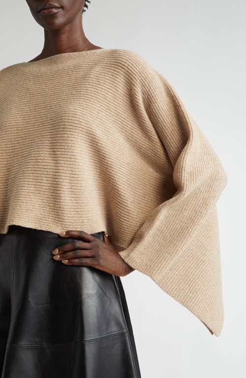 Altuzarra Trip Wool-cashmere Rib Handkerchief Crop Sweater In Bleaker Melange