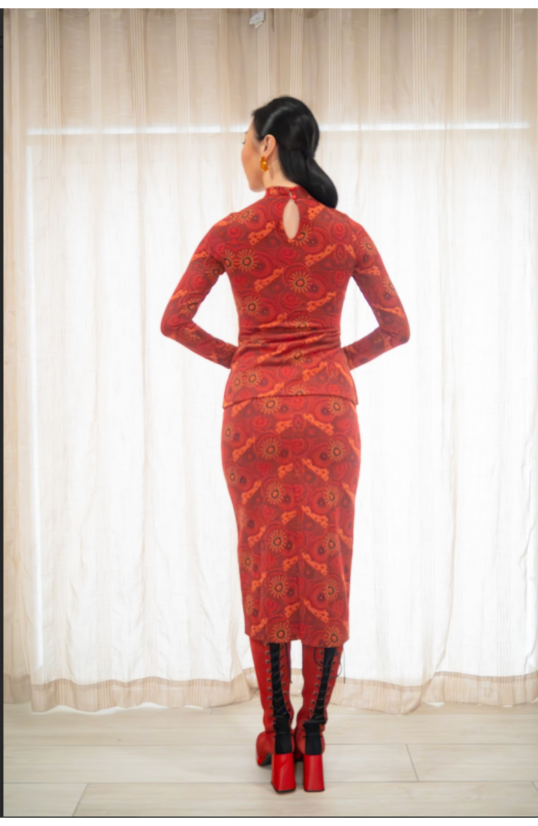KAHINDO Banjul Skirt, Alternate, color, Red