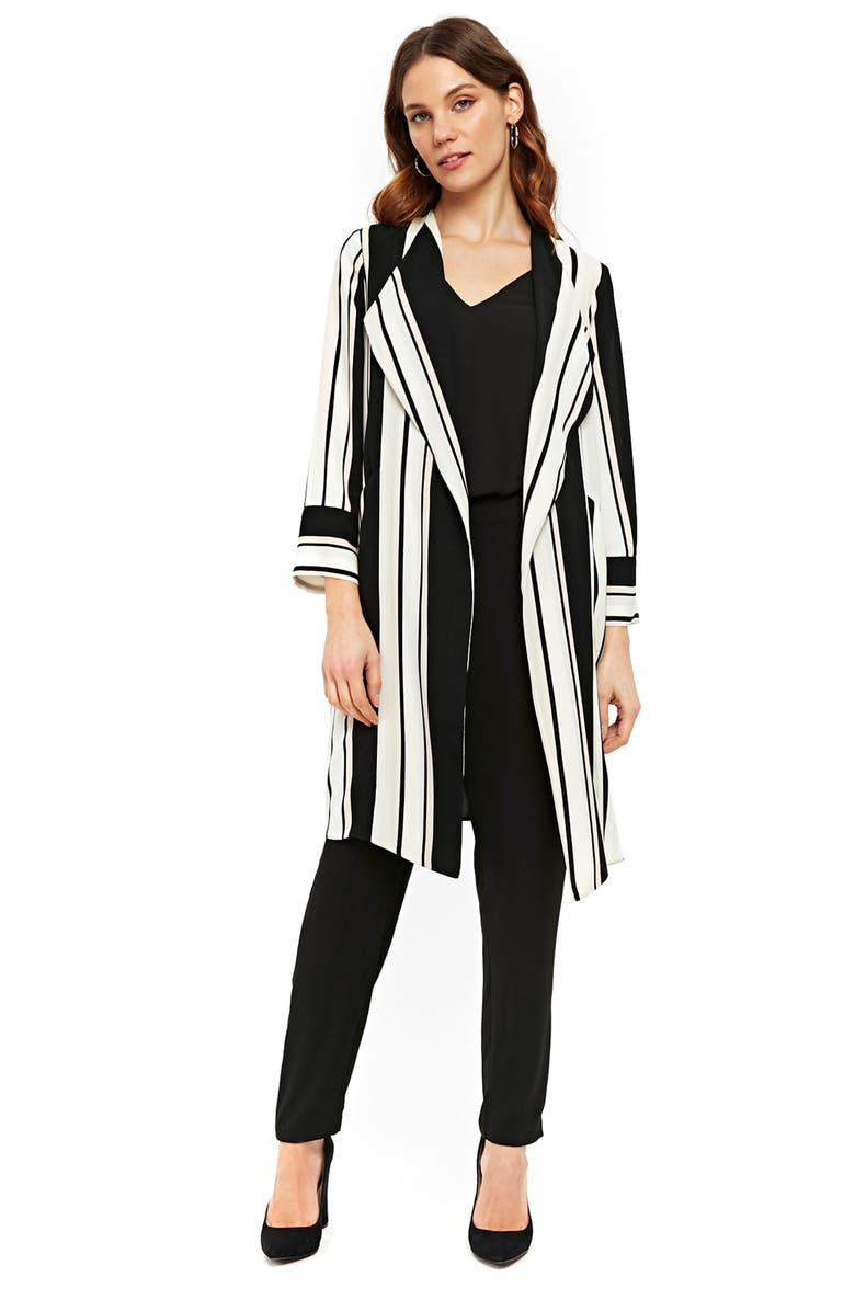 Wallis Cut About Stella Stripe Duster Coat, Alternate, color, 