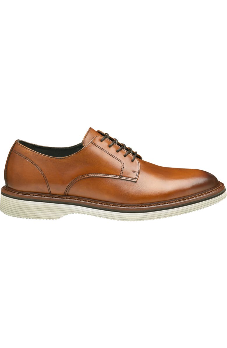 Johnston & Murphy Jenson Plain Toe Derby, Alternate, color, Tan European Calfskin