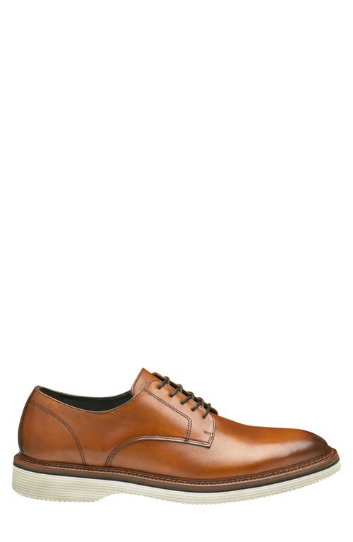 Johnston & Murphy Collection Jenson Plain Toe Derby In Tan European Calfskin