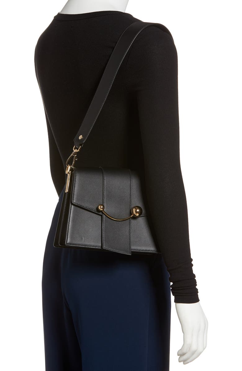 Strathberry Box Crescent Leather Shoulder Bag, Alternate, color,