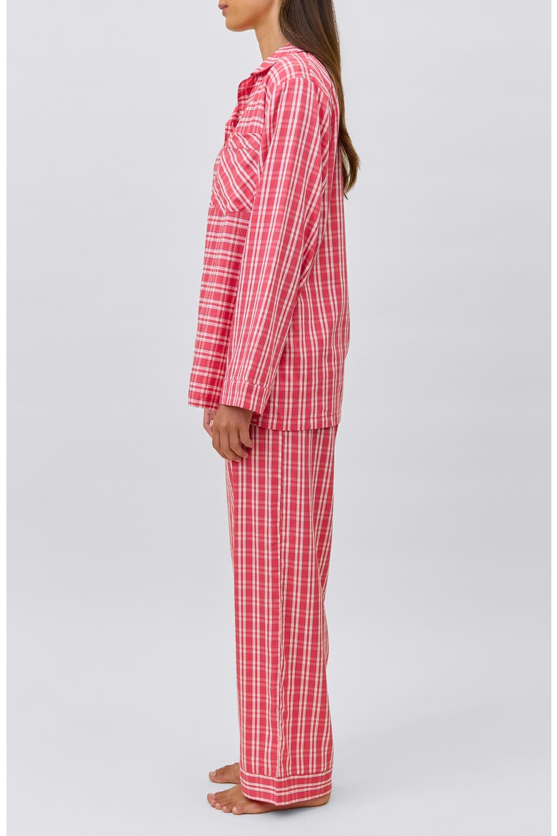 Holiday Plaid Cotton Sateen Pajamas, Alternate, color, BERRY RED