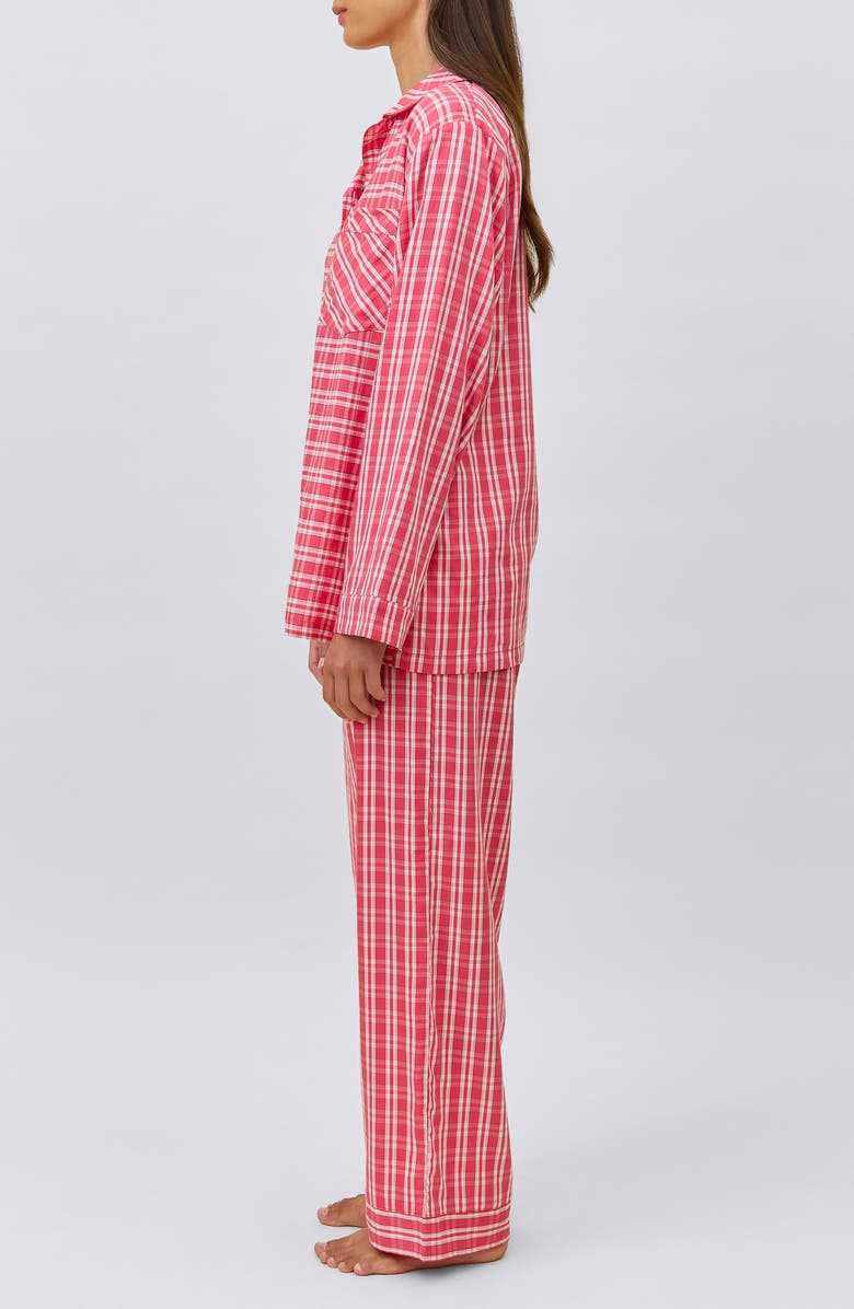 Papinelle Holiday Plaid Cotton Sateen Pajamas, Alternate, color,